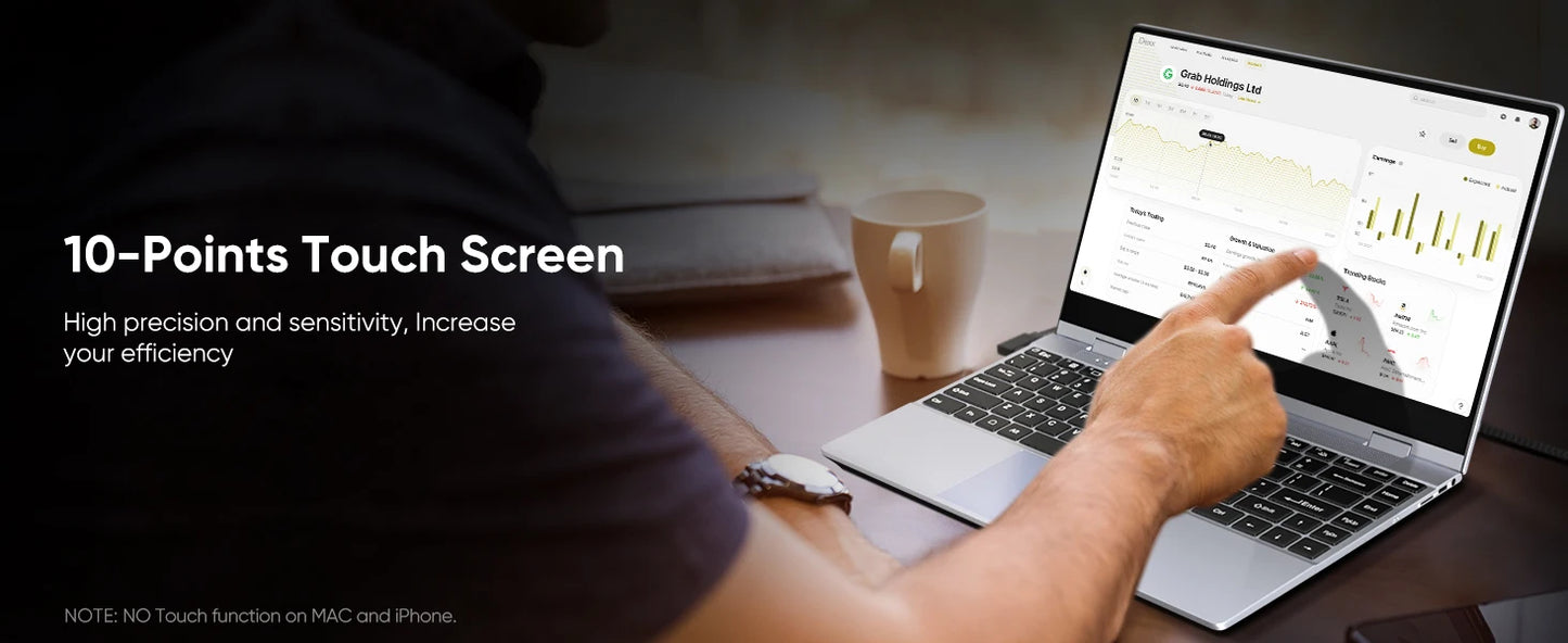 Dopesplay 14.1Inch Portable Monitor Lapdock Built-in 50000mAh Battery 10-Points Touchscreen 1080P HDR IPS Second Screen Extender