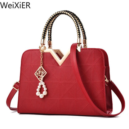Top-handle Bags Designer Shoulder Bag for Women Fashion Handbags High Quality Unusual Pu Shell Bags Beading Zipper Luxury Brand
