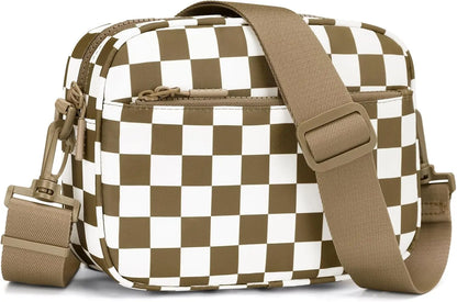 Small Checkered Crossbody Bag for Women Cute Purses Trendy Shoulder Handbags Wide Strap Anti theft Travel Purses Handbag Shoulder Bag, Cute Cross Body Wallet