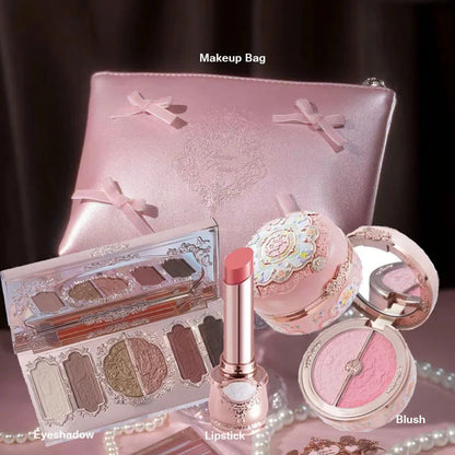 Flowerknows Makeup Set Gift Kit Shimmer Full Box Blush Long Lasting Velvet Lip Cream with Bag Kit De Maquiagem