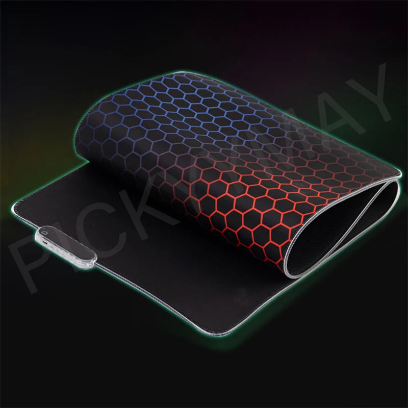 Sexy GirlLED Gaming Mousepads Large Backlight Desk Mat Non-Slip Gamer Mousepad Locking Edge RGB Mouse Pad Luminous Mouse Mat