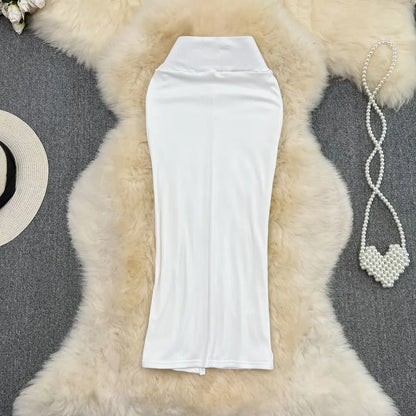 2026 Summer Fashion New Women's Elegant Design Sensual Hip Hugging Half Length Skirt Sexy High Waist Mid Length Fishtail Skirt