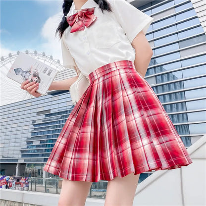 Japanese Bow Tie Skirt Set Student Pleated Skirt Jk Uniform Korean School Sexy Girl Preppy Style Seifuku Japanese School Uniform