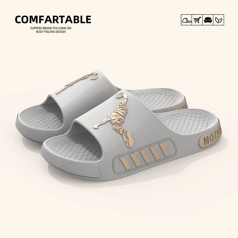 Men's Summer Thong Slippers Thick Bottom Anti-Slip Deodorant EVA Wear-Resistant Breathable Slip-On Sandals