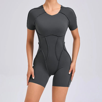 Yoga Sports Fitness Jumpsuits Sets Pants Women's Hip-lifting One-piece Open Back Long-sleeved Outdoors Workout Gym Yoga Bodysuit