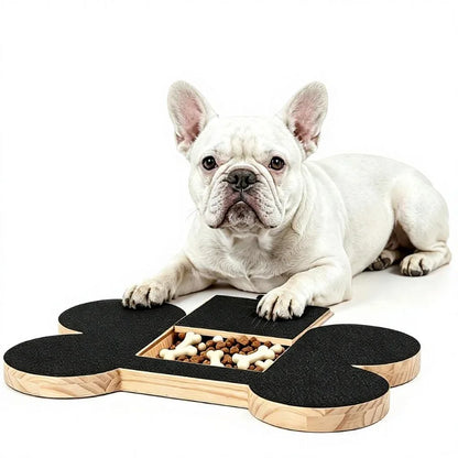 Wooden Pet Scratching Board for Dogs with Built-in Treat Box Nail Trim Pad Pull-Out Design Sandpaper Surface Scratch Toy