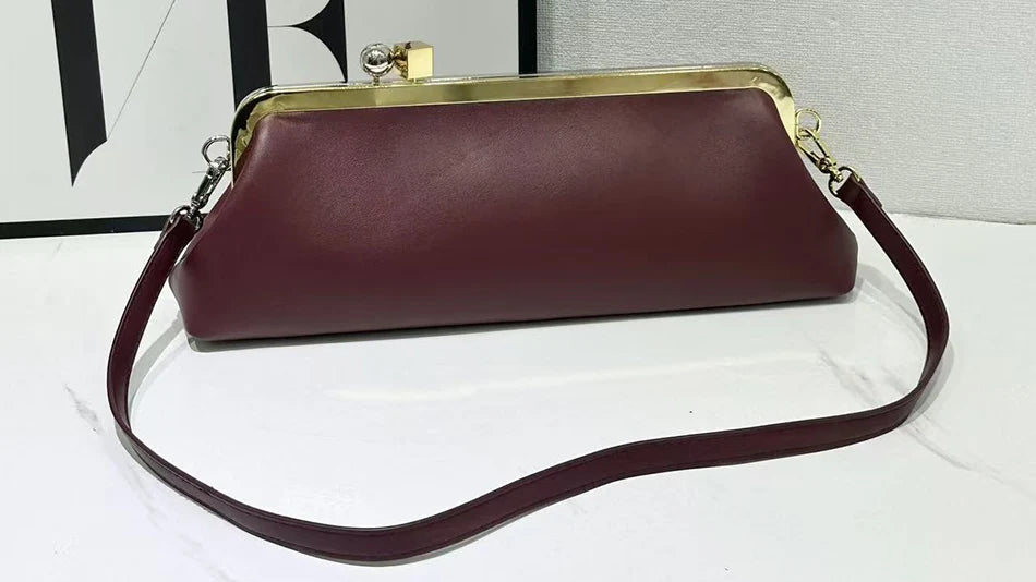 Women Long Armpits Clutch Bag With Removable Shoulder Strap Fashionable Party Bag Luxury Designer Clip Handbag Purses For Ladies
