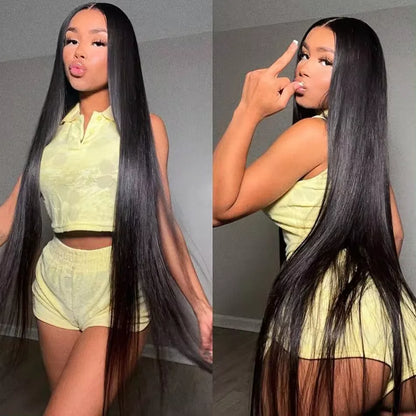 40 Inch 13x6 Hd Straight Lace Frontal Wigs Transparent Brazilian Lace Front Human Hair Wig For Women 360 Full Lace Wig