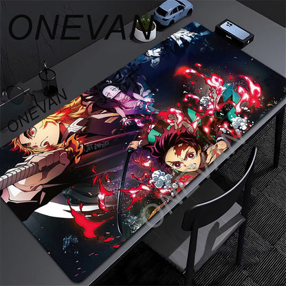 Mouse Pad Gaming Laptops Keyboard Mat Xxl Pc Desk Protector Deskmat Gamer Mats Anime Demon Slayers Rengoku Kyoujurou Pc Mousepad