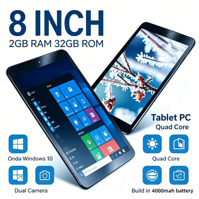 8.0 Inch Newest Sales 64 Bit AR2 Windows 10 Tablet PC Z8300 CPU 1280*800 Pixel Dual Camera Quad Core 8GB DDR3 RAM 128GB EMMC