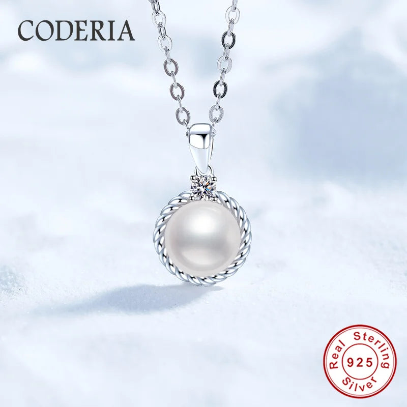 100% 925 Sterling Silver Freshwater Pearl Pendant Chain for Women Wedding Jewelry Moissanite VVS1 Necklace GRA Certified
