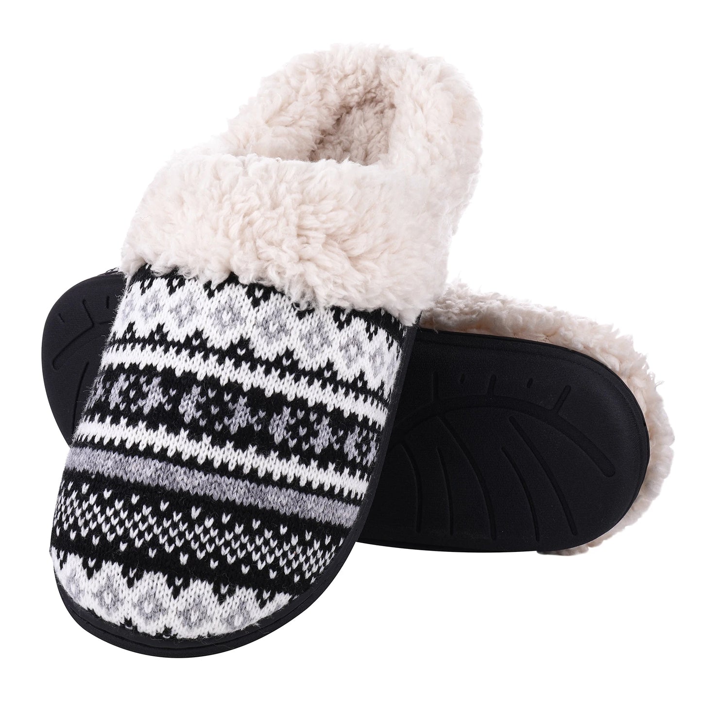 Comwarm Winter Warm Cotton Slippers For Women Men Flats Soft Non-slip Fluffy Shoes Design Slides Couple Indoor House Slippers