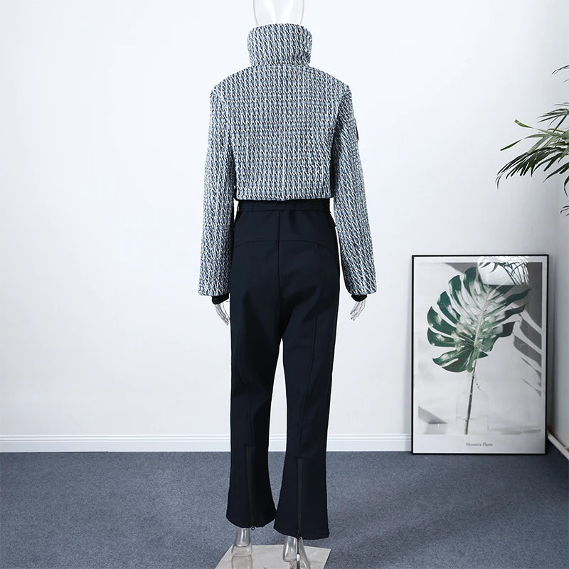 Casual Fur-Trimmed Hooded Ski Suit Women Fashion Belted Slim Full Sleeve Warm Jumpsuits Female 2026 Winter Snow Bodysuit Lady