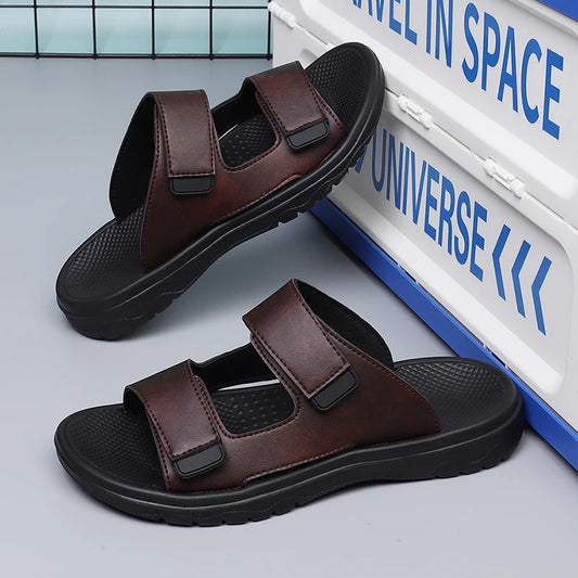 Men Slippers Shoes Solid Color Slip On Casual Beach Slides Mens Thick Sole Anti Slip Shoes for Men 2024 Summer Fashion Sandals