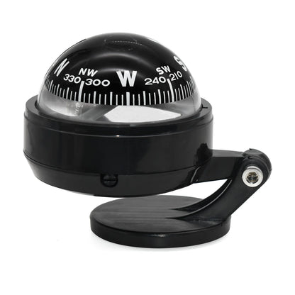 For Boat Yacht Car Waterproof Navigation Compass With Electronic LED Light White/Black Marine Sea Pivoting Marine Compass