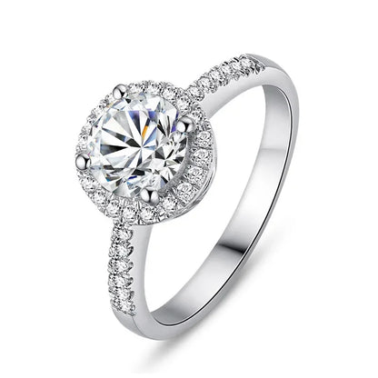 925Sterling Silver New Mozzarella Diamond Ring Female Internet Celebrity Live Stream Exclusive Set Zircon Inlaid Daily Wear Ring