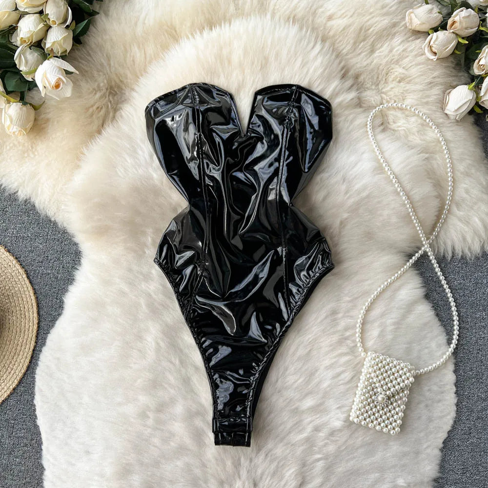 Coquette Lace Lingerie Set Sexy Mesh Bodysuit Valentines Day Sleepwear Gothic Strappy Catsuit Intimate Nightwear Romper