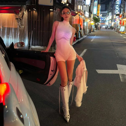 2025 Summer Fashion New Women's Elegant and Sexy Sports Stretch Jumpsuit Design Versatile Street Hot Girl Jumpsuit