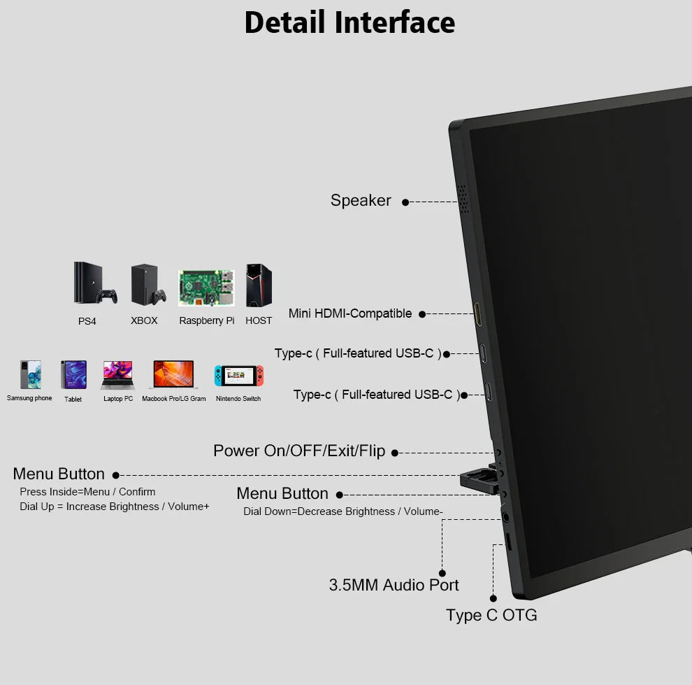 ZEUSLAP 16" Floatable Stacked Portable Monitor QHD 2560*1600P 400Nits 16:10 IPS Panel for Laptop Notebook Second Screen Display