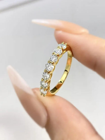 DWJ 0.7ct Real Moissanite Diamond Ring 925 Sterling Silver Engagement Daily Wear Rings for Women High Quality Fine Jewelry