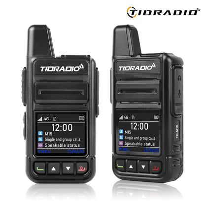TIDRADIO TD-M15 Global Signal POC Radio with 1 Year Sim Card Walkie Talkie Long Range 4G 5000 Miles for Hiking and Camping
