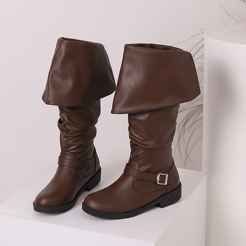 Medieval Leather Boots Jack Sparrow Renaissance Half Haddock Shoes Footwear Larp Pirate Warrior Vintage Jackboot For Adult