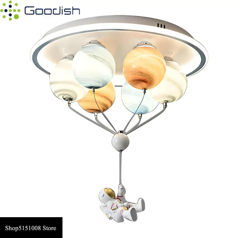 Modern Nordic Stylish Astronaut Planet Sky Led Ceiling Lights Art Creative Lamp for Chidren's Bedroom Home Decoration Chandelier