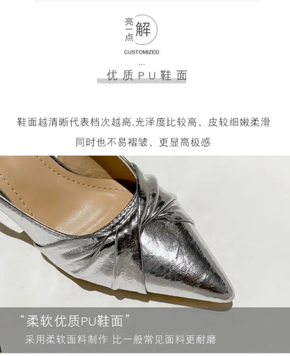 Luxury Designer Women's Shoes Exquisite Pointed Tip High Heeled Sandals for Woman Elegant French Casual Shoes Sandalias De Mujer
