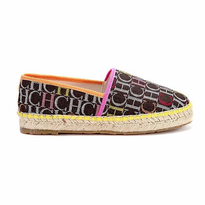 CH Fashion Monogram Print Commuter Flats Woven Material Fisherman 2025 New Luxury Brand Slip-On Women's Casual Shoes