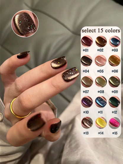 1-24pcs WS Romantic Purple Cat Eye Gel Nail Polish New Style Super Flash Versatile Whitening Purple Glass Bead Cat Nail Salon