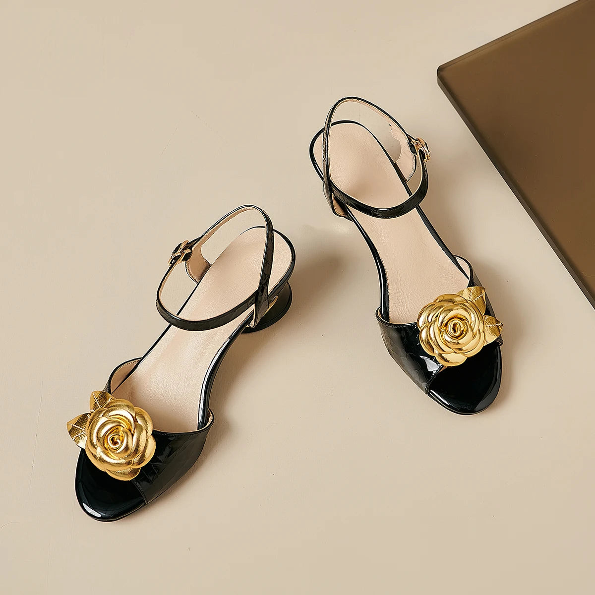【JOCHEBED HI】Brand Genuibe Lesther Handmade Sandals Women Unique Strange Heel Luxury Slingbacks Summer Mules 34-40