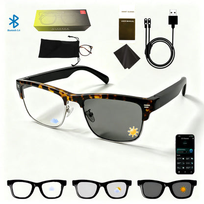 Smart Glasses Ultra-Light Playback Open-Ear Speakers Sunglasses Polarized Lens Smartglasses Bluetooth Glasses for Sports Travel