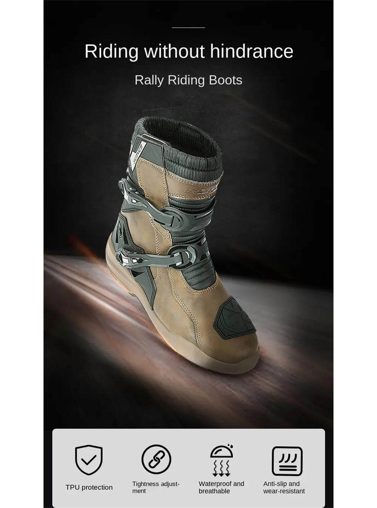 SCOYCO Motorcycle Boots for Men ATV Motorcross Dirt Blike Riding Bike Boots Waterproof Boot Protective Boots Above Ankle Boots