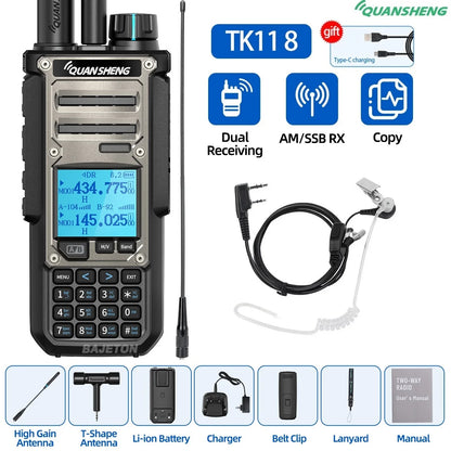 Quansheng TK11 8 Walkie Talkie 10W Dual Receiving PTT AM SSB 27MHz CB CW LSB LW MW SW Type-C NOAA for UV-K5 8 Ham Radio TK-11 5