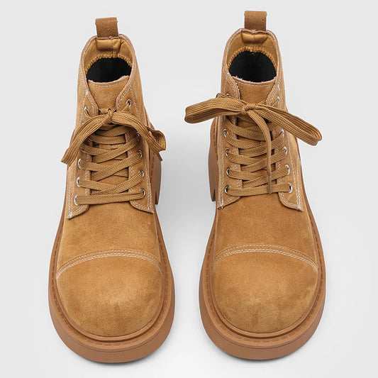 New Comfortable Men Ankle Boots Travel Leisure Walking Shoes All-match Botas Man High Top Footwear Motocross Boots Driving Shoes