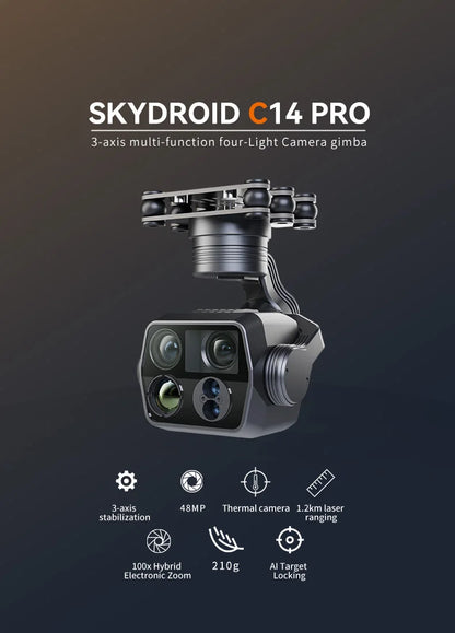 Skydroid C14Pro Four-Light Pod, Three-Axis Stabilization, AI Tracking, Power Inspection and Security Drone Gimbal Camera
