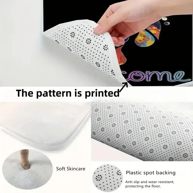Modern Abstract Black White Curved Pattern Area Rug Soft Carpet for Non Slip Floor Mat Cozy Bedroom Scandinavian Minimalist