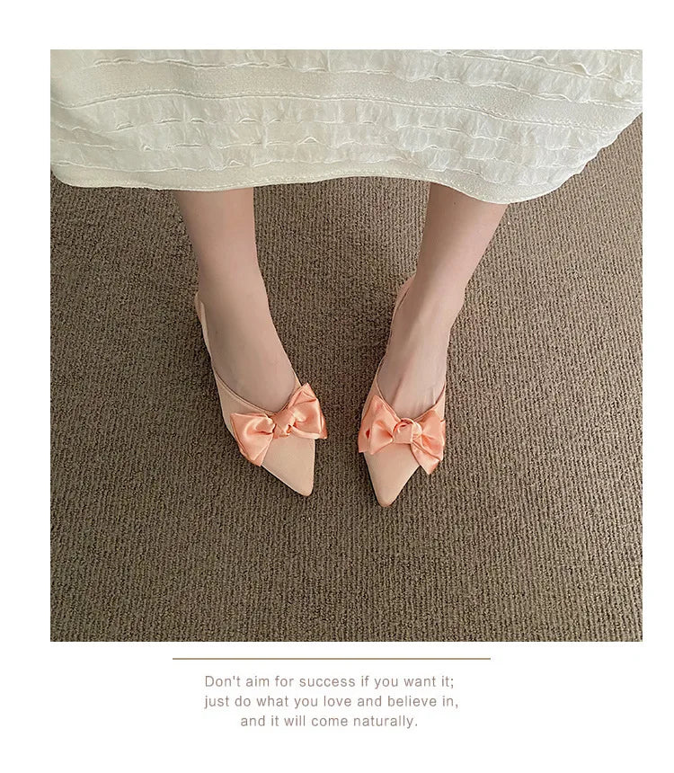 maogu Bow Polka Dot Pointed Toe Stiletto Sandals Luxury Sandals Women Designers Elegant Party Sandal 2023 Fashion Women Shoes 39