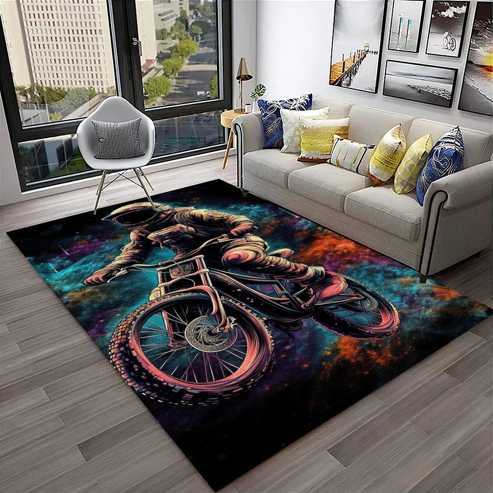 Off Road Motorcycle Racing Moto Carpet Rug for Home Living Room Bedroom Sofa Doormat Decor,Kid Play Area Rug Non-slip Floor Mat