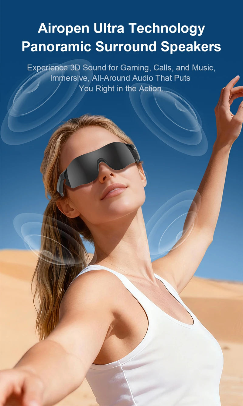 Smart Glasses Lightweight Auto-Tinting AI Glasses with Real-Time Simultaneous Translation Earbuds 2-in-1 Sunglasses