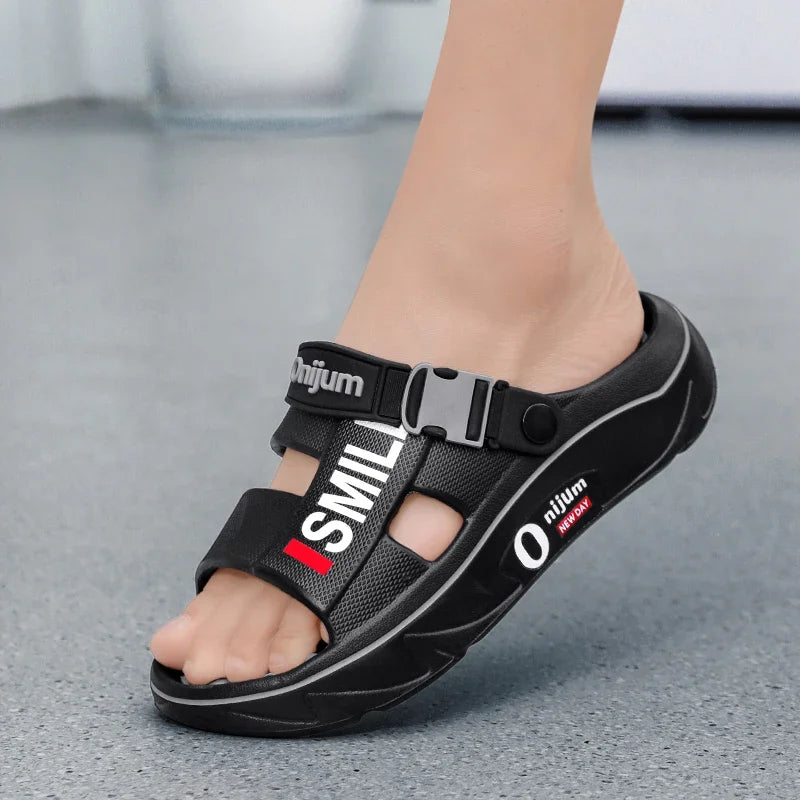 Summer Men's Massage Slippers Indoor Outdoor Sandals Beach Comfortable Soft Slides Clogs Casual Shoes Men Women Home Slippers