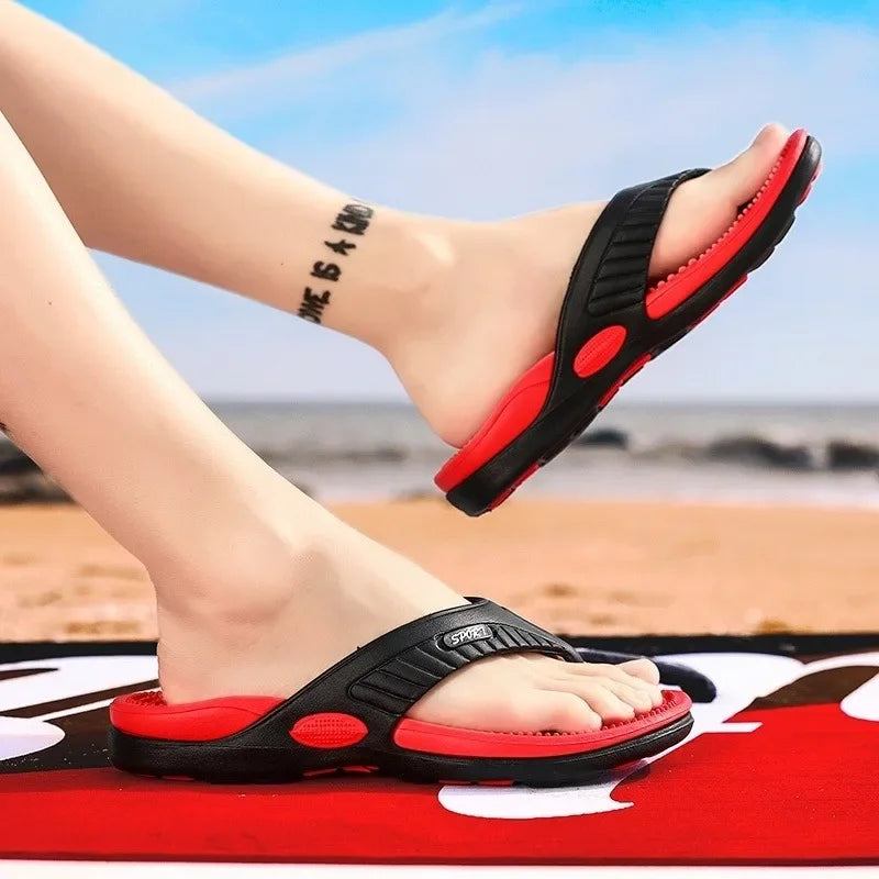 Massage Flip Flops for Men Summer Breathable Beach Shoes Sandals Men Luxury Flip Flops Breathable Plus Plus Size Men Slippers 46