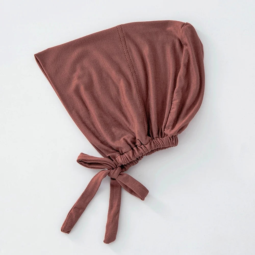 82 Colors Tie-Back Undercaps Fashion Women's Inner Hijab Muslim Cap Bonnet Plain Islamic Cotton Spandex Jersey DEW Underscarf