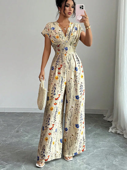 Women's Summer Elegant Short Sleeve High Waist Women's Clothing Straight Office Lady Fashion New Arrival Trendy