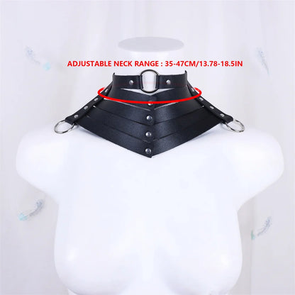 Black Sexy Trendy Rock Gothic Collar Necklaces Jewelry Gothic Leather Belt Rivets Harajuku Punk Choker Necklace for Women Gift