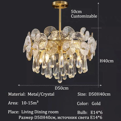 Modern Creative Ceiling Chandelier Luxury Crystal Pendant Light for Living Dining Room Bedroom Home Decor Luster Lamp Fixture