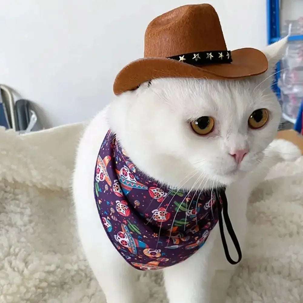 Adjustable Funny Pet Dog Hat Outdoor Summer Pet Accessories Dogs Cats Headwear Cowboy Hats Dog Cat