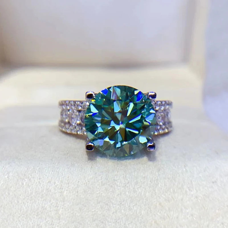Real 2 Carat 8mm Moissanite Wedding Ring For Women Men 925 Sterling Silver Band D Color VVS Diamond Engagement Fine Jewelry Gift