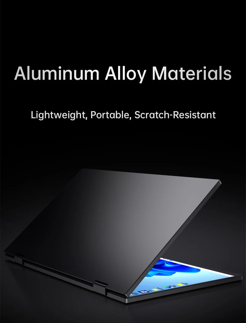 15.6" Folding Portable Monitor Dual Touch Screen 1080p 300nits VESA 75mm Freely Adjust Display Extender for Laptop PC With Bag