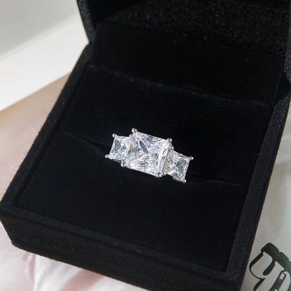 HORRIPAL New Princess Cut Moissanite Ring for Women High Quality S925 Sterling Silver GRA Wedding Engagement Shiny Fine Jewelry